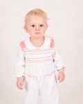 Blush Pink Hand-Smocked Babygrow