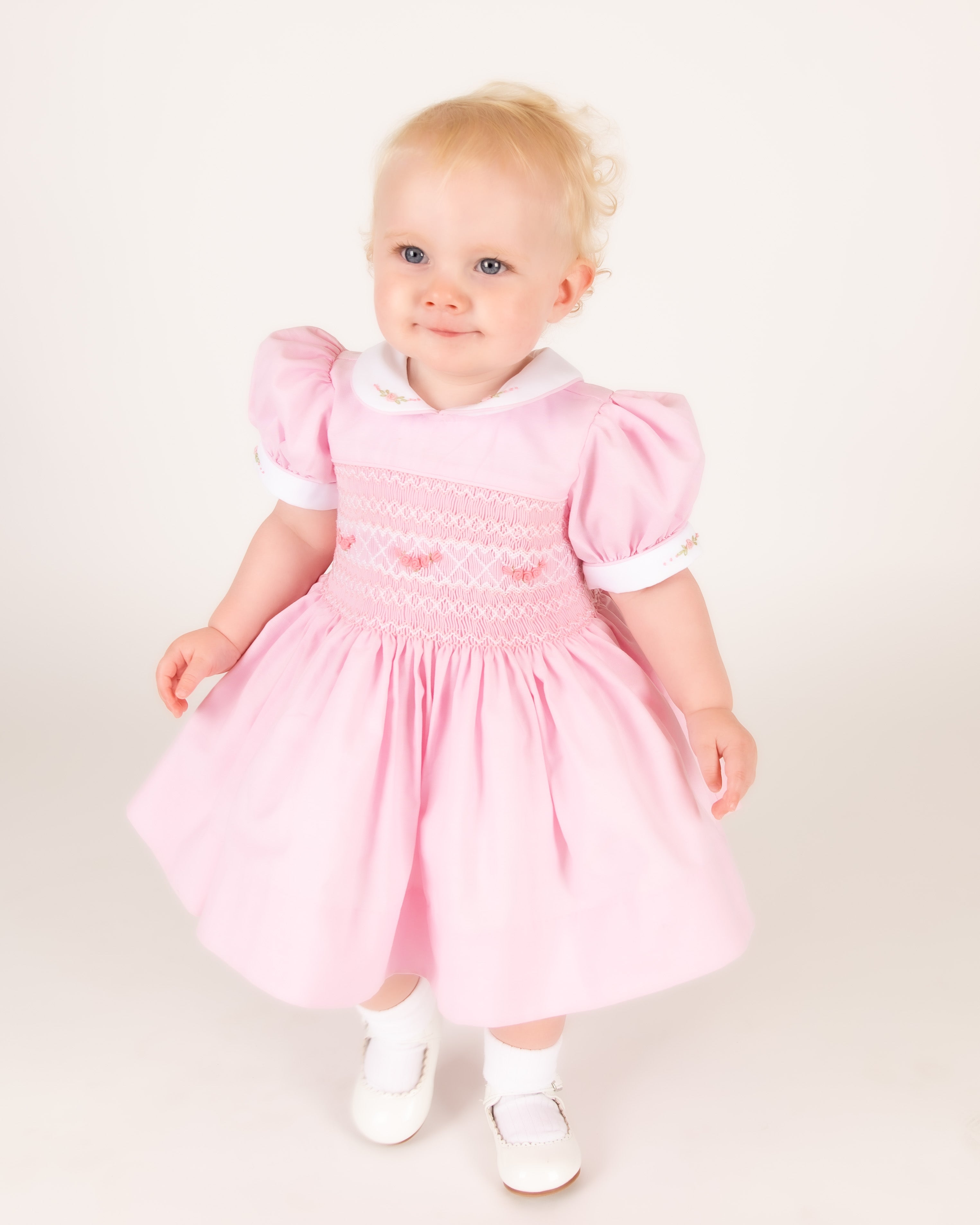 Rose Pink Hand-Smocked Dress