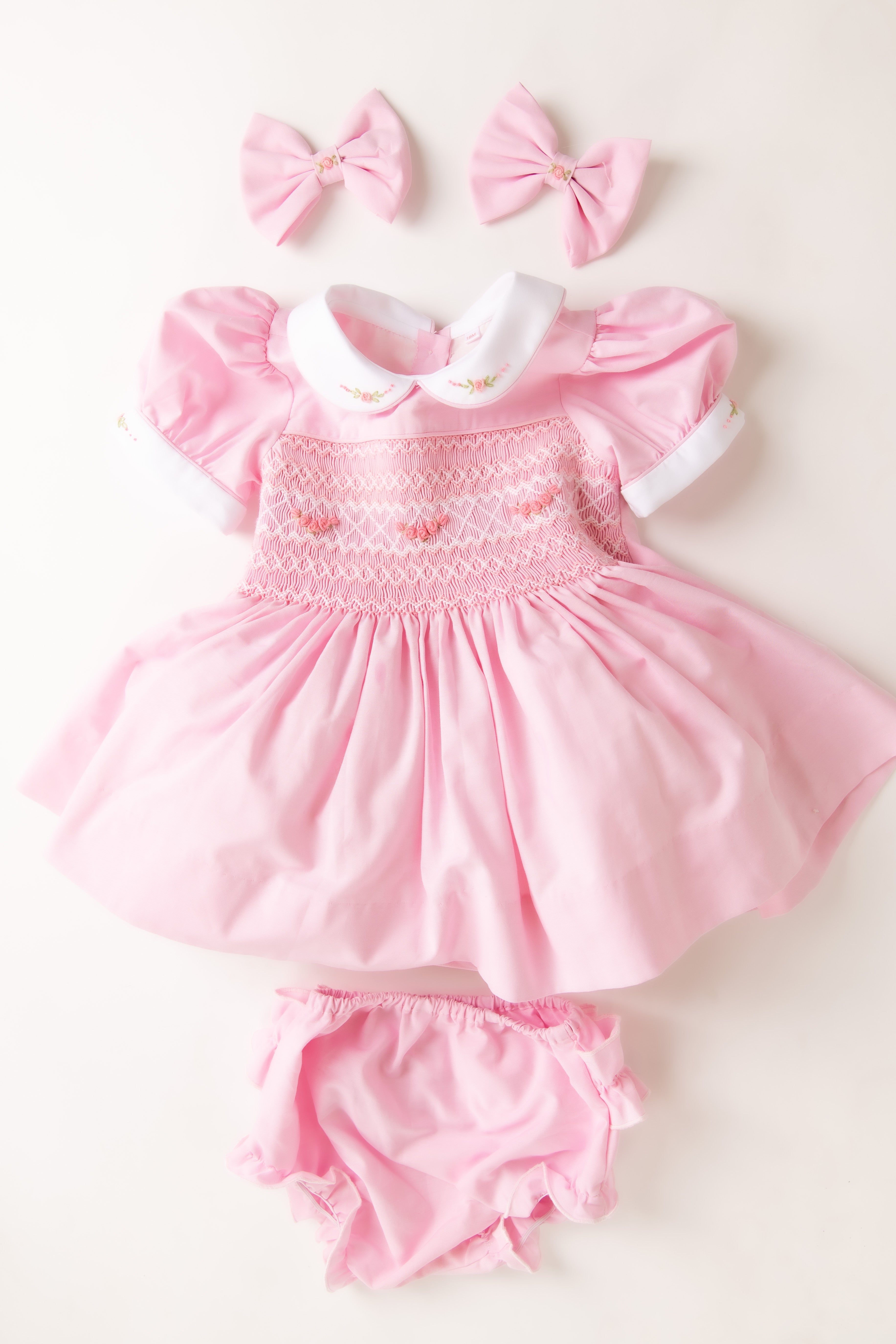 Rose Pink Hand-Smocked Dress