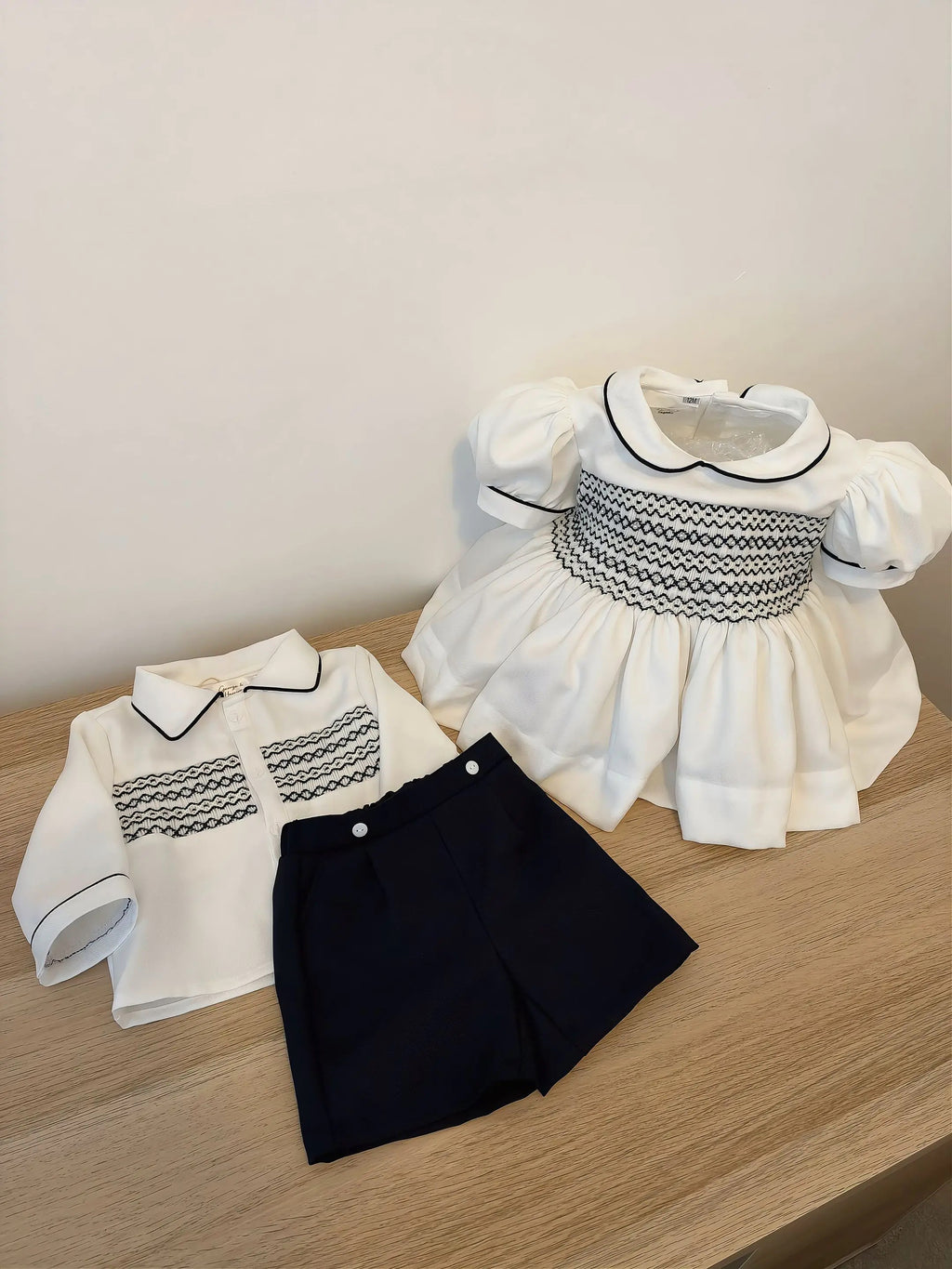 Heritage Navy Smocked Boys' Shorts Set