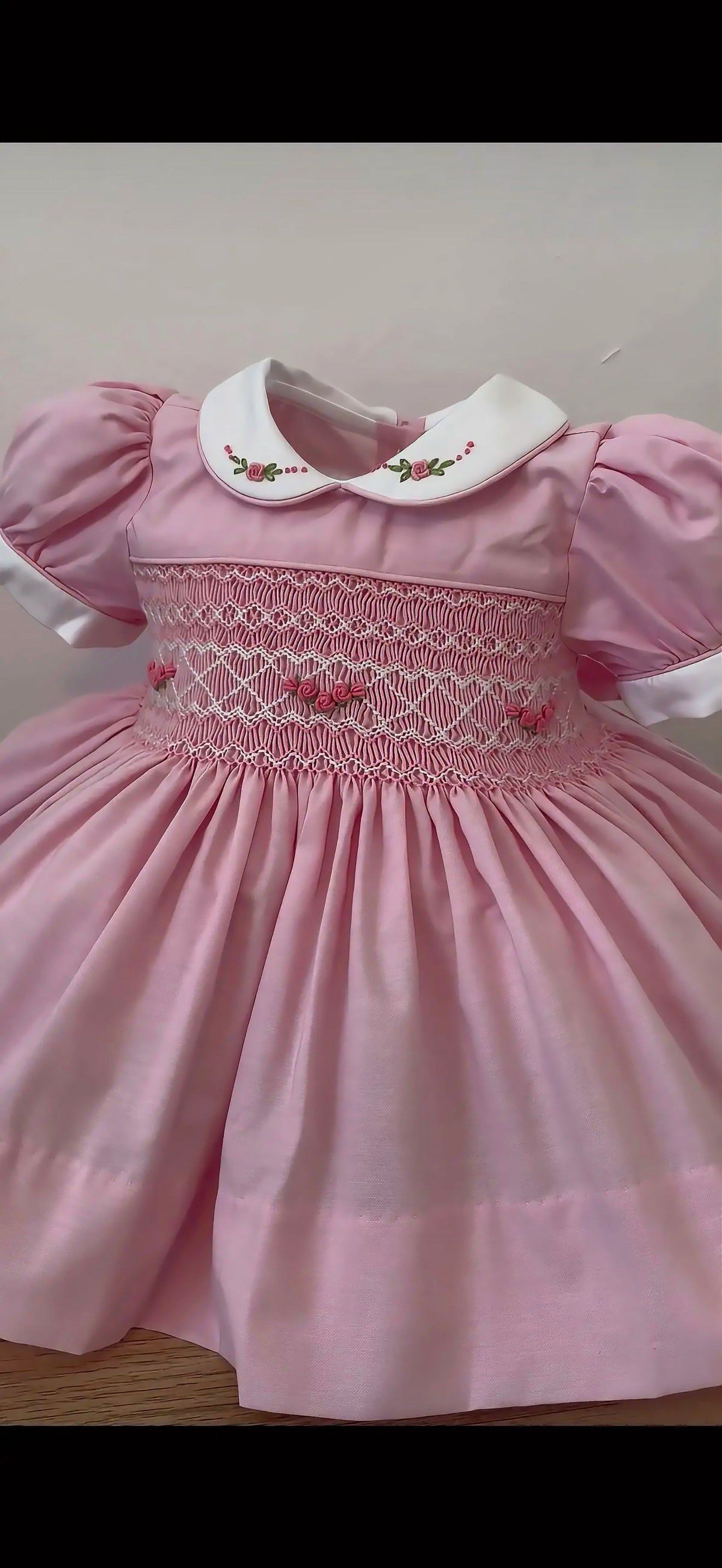 Rose Pink Hand-Smocked Dress