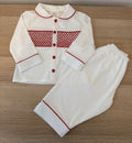 Noelle Red Smocked Boys' Pyjama Set