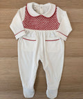Noelle Red Smocked Babygrow